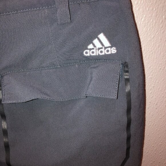 Adidas Mens Size 30 Solid Gray Chino Flat Front Flap Pockets Golf Shorts - Picture 7 of 10